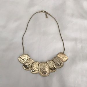 Hammered Gold Statement Necklace
